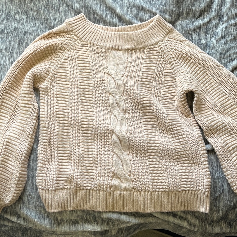 Sustainably made knit sweater by Nation LTD, size small, pink